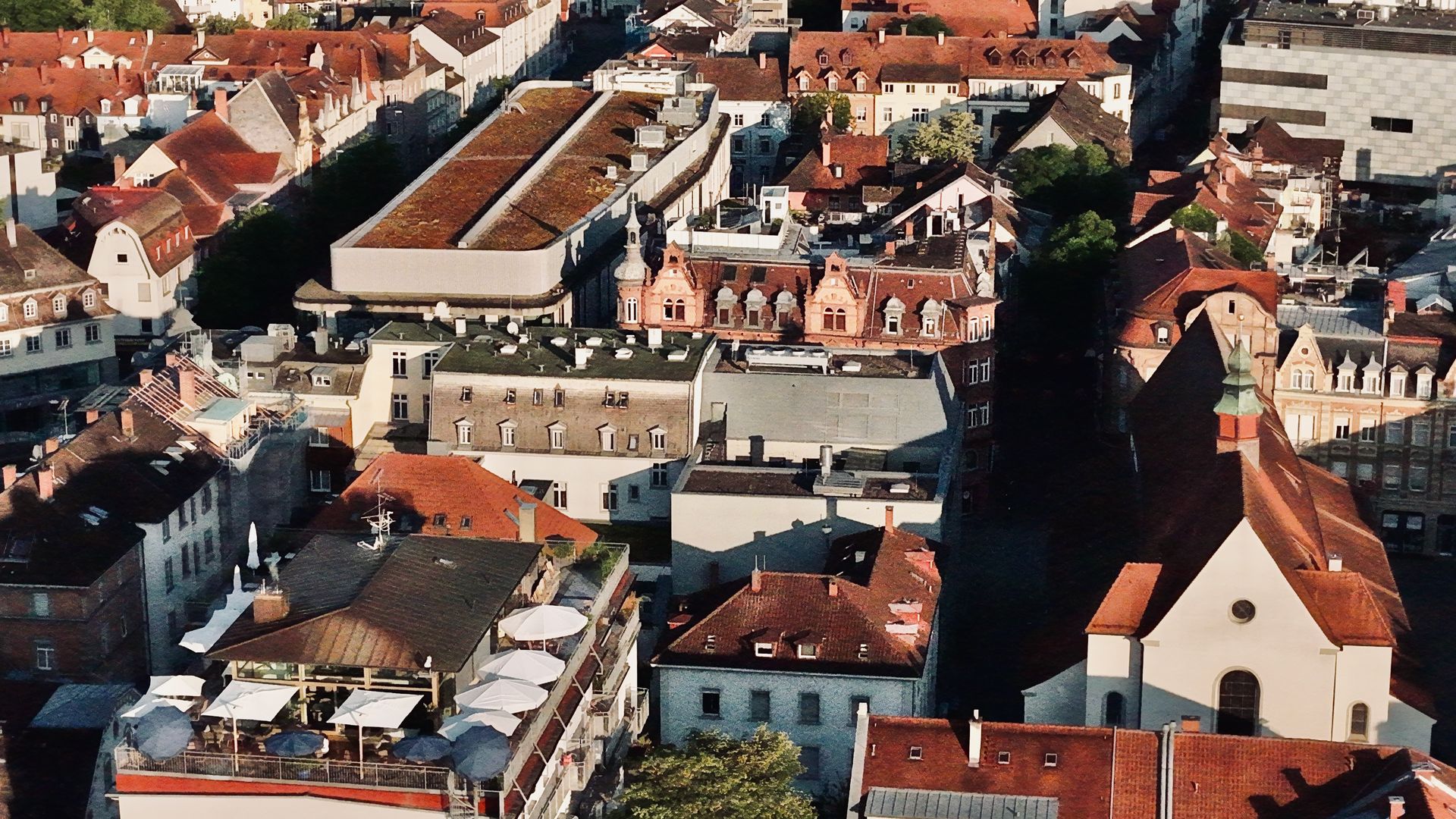 Drone shot of the practice location in daylight